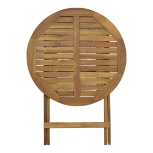 Masă de exterior pliabila, Model Capruva, culoare natural, lemn masiv de salcam, D70x74 cm - Img 11