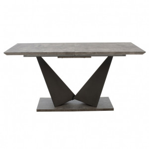 Masa Extensibila Model Gunnar, 160-200x90x75 cm, Gri Ciment/Negru - Img 5