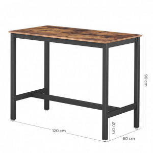 Masa Model Alberto, 120x60x90 cm, Maro Rustic/Negru - Img 6