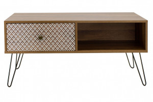 Masuta de Cafea Model Becker, 100x50x46 cm, Nuc/Negru - Img 5