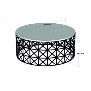 Masuta de Cafea Model Carson, 90x90x38 cm, Nuc/Negru - Img 5