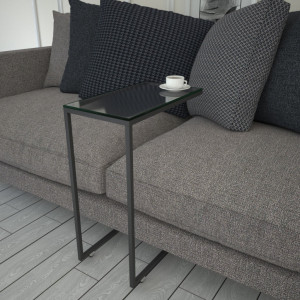 Masuta de Cafea Model Caspian, 46x26x62 cm, Transparent, Blat Sticla securizata - Img 1