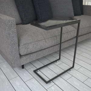 Masuta de Cafea Model Grimes, 46x26x62 cm, Negru marmorat - Img 3