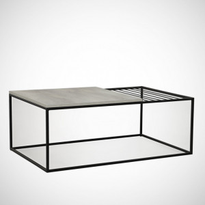 Masuta de Cafea Model Sloan, 95x55x43 cm, Stejar deschis/Negru - Img 5
