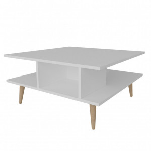 Masuta de Cafea Model Vienna, 89x89x44 cm, Alb - Img 5