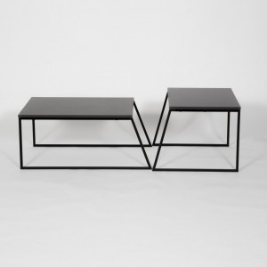 Masuta de Cafea Model Viviana, 88x50x38/57x55x45 cm, Antracit Negru - Img 4
