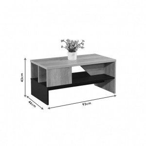 Masuta de Cafea Model Yang, 93x46x43 cm, Antracit/Natural - Img 3