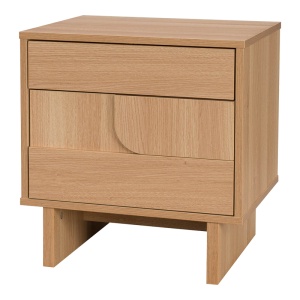 Noptiera Jenfia, cu 3 sertare, Natural, 48 x 39 x 50,5 cm - Img 2