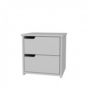 Noptiera Model Cobb, Alb, 45x40x45cm - Img 5