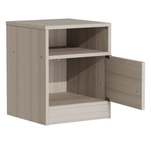 Noptiera Model Foly, Alb/Stejar gri, 40x40x50 cm - Img 2