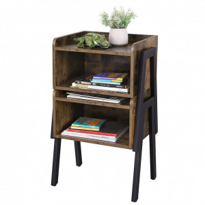Noptiera Model Hutchinson, Maro Rustic/Negru, 46x35x51.5cm - Img 6