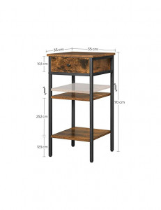 Noptiera Model Keller, Maro Rustic/Negru, 35x3570cm - Img 6