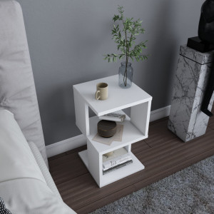 Noptiera Model Ramirez, Alb, 29.6x29.6x49.4cm - Img 2