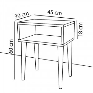 Noptiera Model Tyler, Nuc/Alb, 45x30x60cm - Img 3