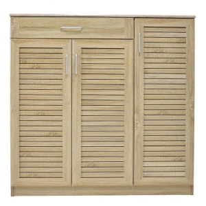 Pantofar cu 3 uși, 9 rafturi și sertar, capacitate 30 perechi, Sonoma, 120 × 37 × 123 cm - Img 4