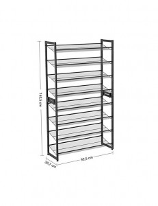 Pantofar din metal, Songmics, 8 rafturi, 32 perechi, LMR08B Negru - Img 5