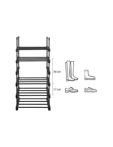 Pantofar, Songmics, Negru, LSA23BK, 45 x 30 x 106 cm - Img 5