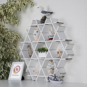 Raft din carton HEXBEYAZ Alb 70x67x11 cm - Img 4