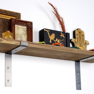 Raft din lemn Lam002 Negru 60x16x14 cm - Img 4