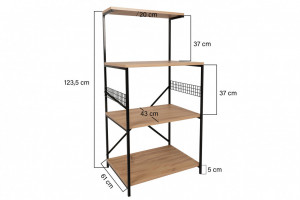 Raft Model Anemon, Negru/Pin, 60x45x124 cm - Img 5