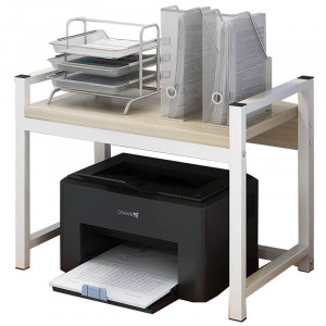 Raft organizator Model Noemi, Alb/Natural, 53x35x44 cm - Img 1