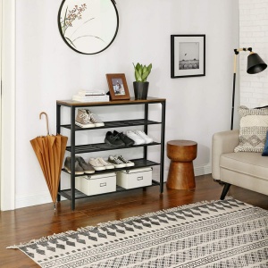 Raft pentru Pantofi Model Jesse, Maro rustic, 100x30x92.5 cm - Img 2