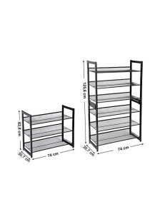 Raft pentru pantofi Model Stanley, Negru, 62x30x74 cm - Img 6