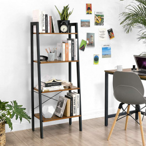Raft tip Scară Model Tyler, Maro rustic/Negru, 56x34x137.5 cm - Img 3