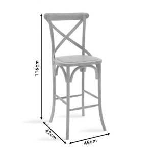 Scaun bar Model Reid, Nuc, 45x52x116 cm - Img 9