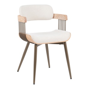Scaun Cameo, bronz/alb murdar/bej, 53x49.5x75.5 cm