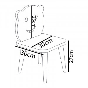 Scaun copii Model Jerry, Alb/Natur, 30x30x52 cm - Img 4