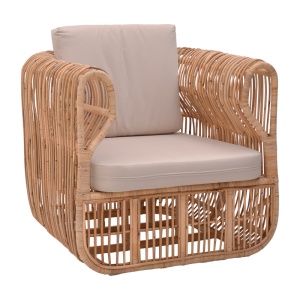 Scaun cu Brate Model Fajole, Natur/Bej, 86x86x66 cm