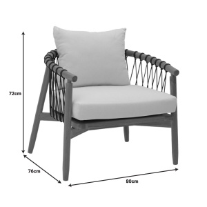 Scaun cu Brate Model Haibo, Natur, 80x76x72 cm - Img 8