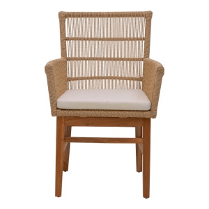 Scaun cu Brate Model Inca, Natur/Bej, 60x61x90 cm - Img 4