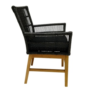 Scaun cu Brate Model Inca, Natur/Negru, 60x61x90 cm - Img 3