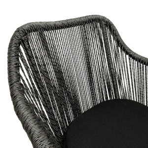 Scaun cu Brate Model Kalie, Natur/Negru, 60x61x80 cm - Img 7