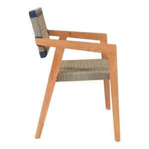 Scaun cu Brate Model Salama, Natur/Negru/Crem, 52x62x86 cm - Img 3