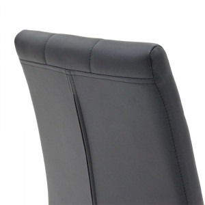 Scaun Darrell piele ecologica negru - metal cromat 42x49x106cm - Img 5