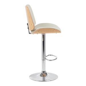 Scaun de bar Amani, bej, 50.5x54x87.5-107.5 cm - Img 3