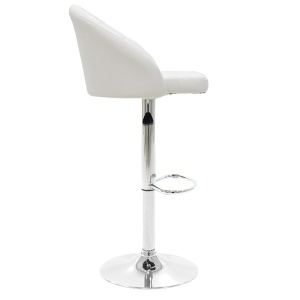 Scaun de bar Balina, alb/argintiu, 52x53x109 cm - Img 4