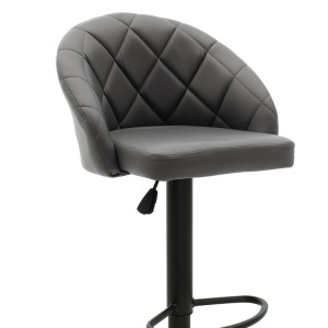 Scaun de bar Balina, negru/negru mat, 52x53x109 cm - Img 2