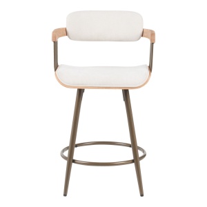 Scaun de bar Cameo, bronz/alb/bej, 53x50x93 cm - Img 4