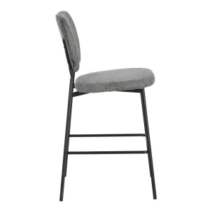 Scaun de bar Cathair, gri/negru, 48x54x100 cm - Img 3