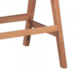Scaun de bar cu brate Winslow lemn de arbore de cauciuc, culoarea lemn deschis, culoarea nuc - pvc ratan material culoare lemn natural - gri - Img 3