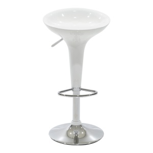 Scaun de bar Felice, alb/argintiu, 40x43x84 cm - Img 4