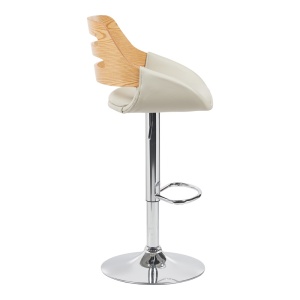 Scaun de bar Fern, gri/bej, 50x48.5x110.5 cm - Img 3