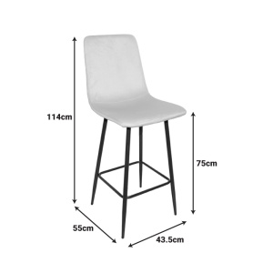 Scaun de bar Grato, negru/negru, 43.5x55x114 cm - Img 4
