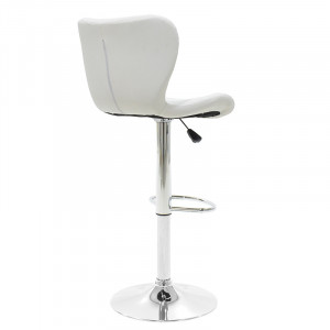Scaun de bar, inaltime ajustabila, Model Coozy, Alb, 46x47x112 cm - Img 2