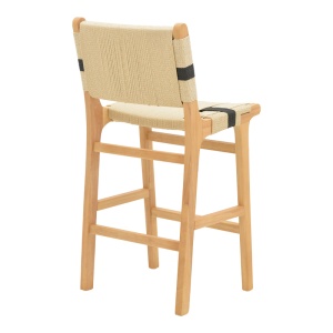 Scaun de bar Julien, natural/negru, 45x46x95 cm - Img 3