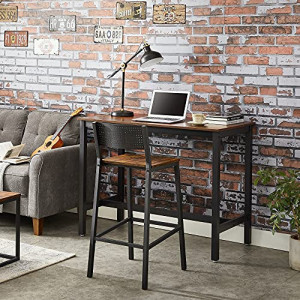 Scaun de bar Model Damari, Maro rustic/Negru, 43.1x50.7x97.2 cm - Img 4